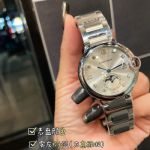 Cartier Imported Quartz Movement 36*8MM Grey+Ice Blue Dial Advanced Watch